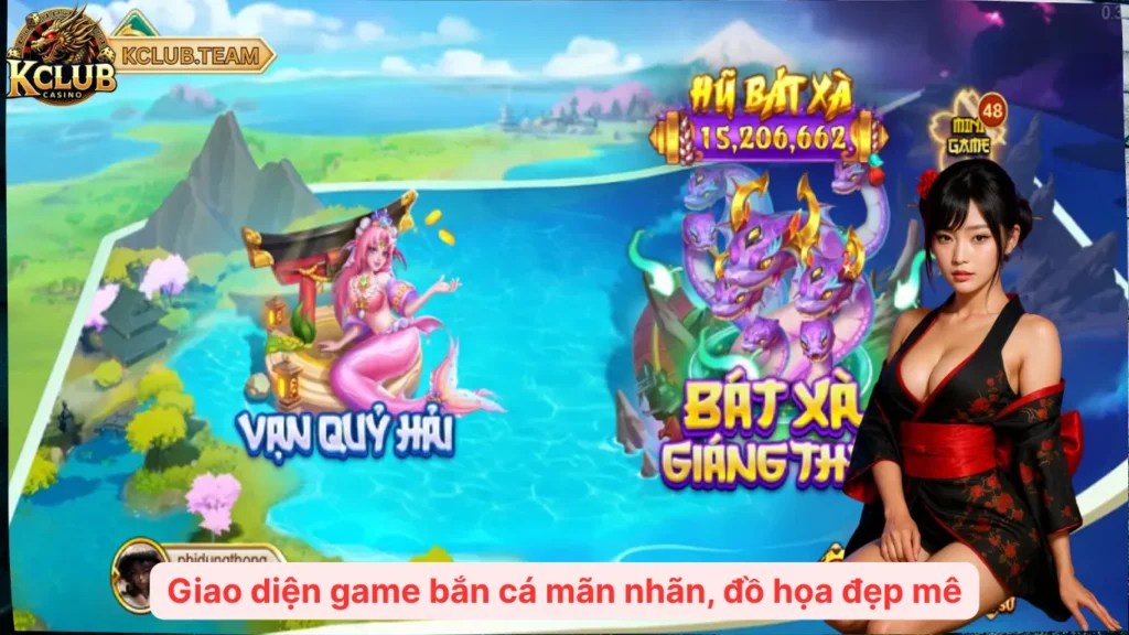 Bắn Cá KClub: Nổ Hũ Triệu Xu – Hạ Boss Nhận Code Khủng 2 Giao diện game bắn cá mãn nhãn, đồ họa đẹp mê