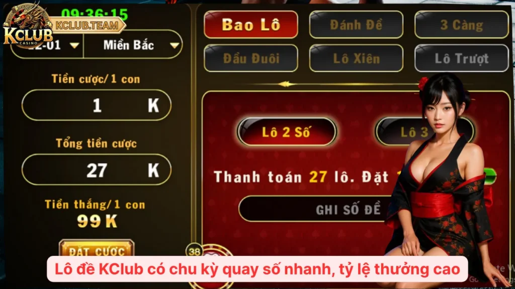 Lô Đề KClub – Bắt Số Nhanh, Ăn Tiền Gọn, Trúng Liền Tay! 2 Lô đề KClub có chu kỳ quay số nhanh, tỷ lệ thưởng cao